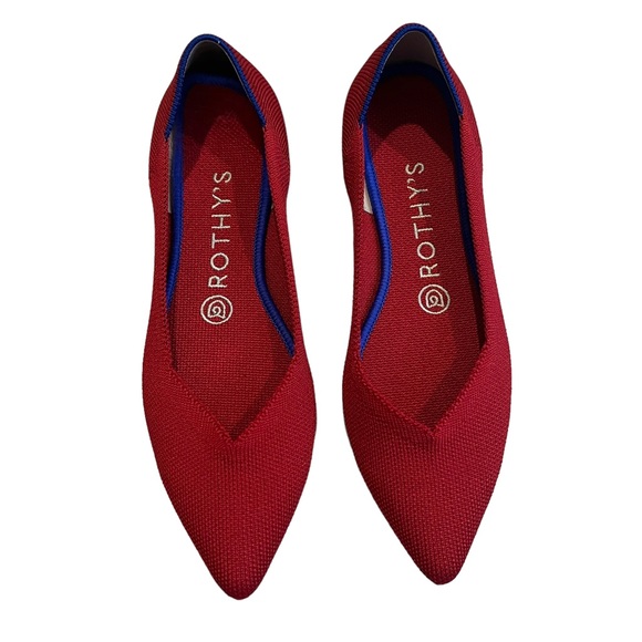 Rothy’s The Point Chili Red Flats, Sz 7 - Picture 5 of 13